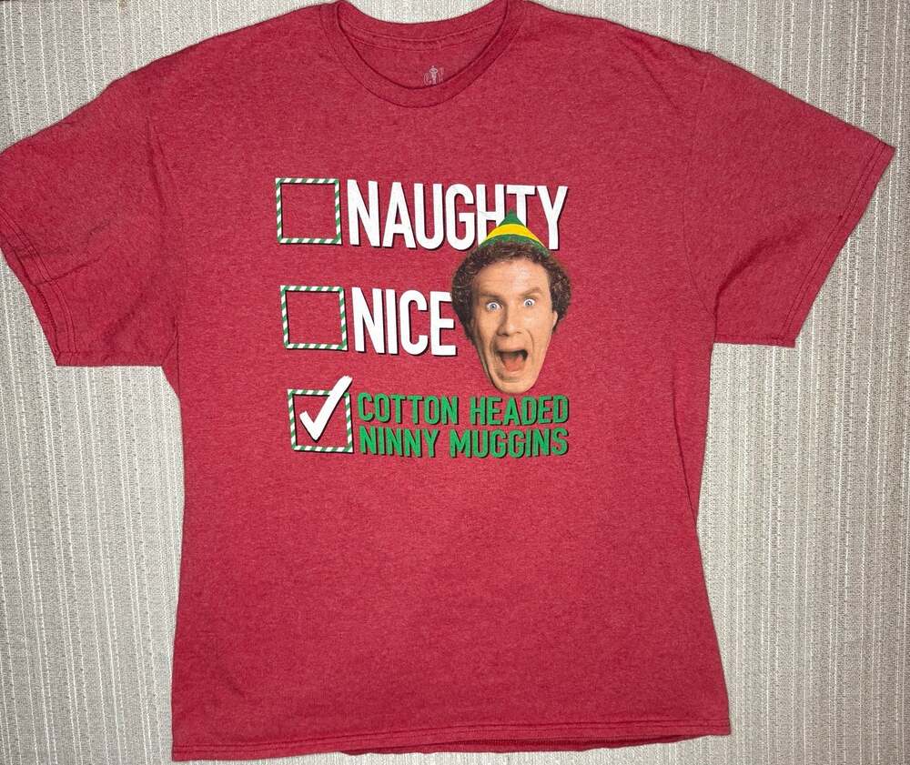Elf Movie Buddy Cotton Headed Ninny Muggins Checklist T-Shirt
